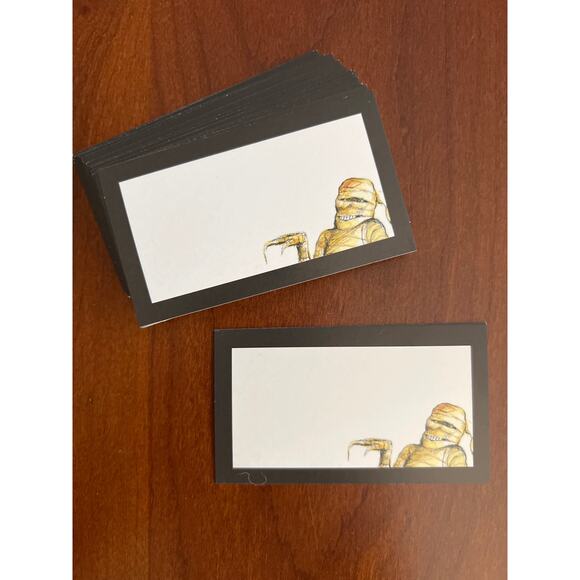 Mummy Halloween Black Flat Place Cards Set of 30 - Picture 1 of 1